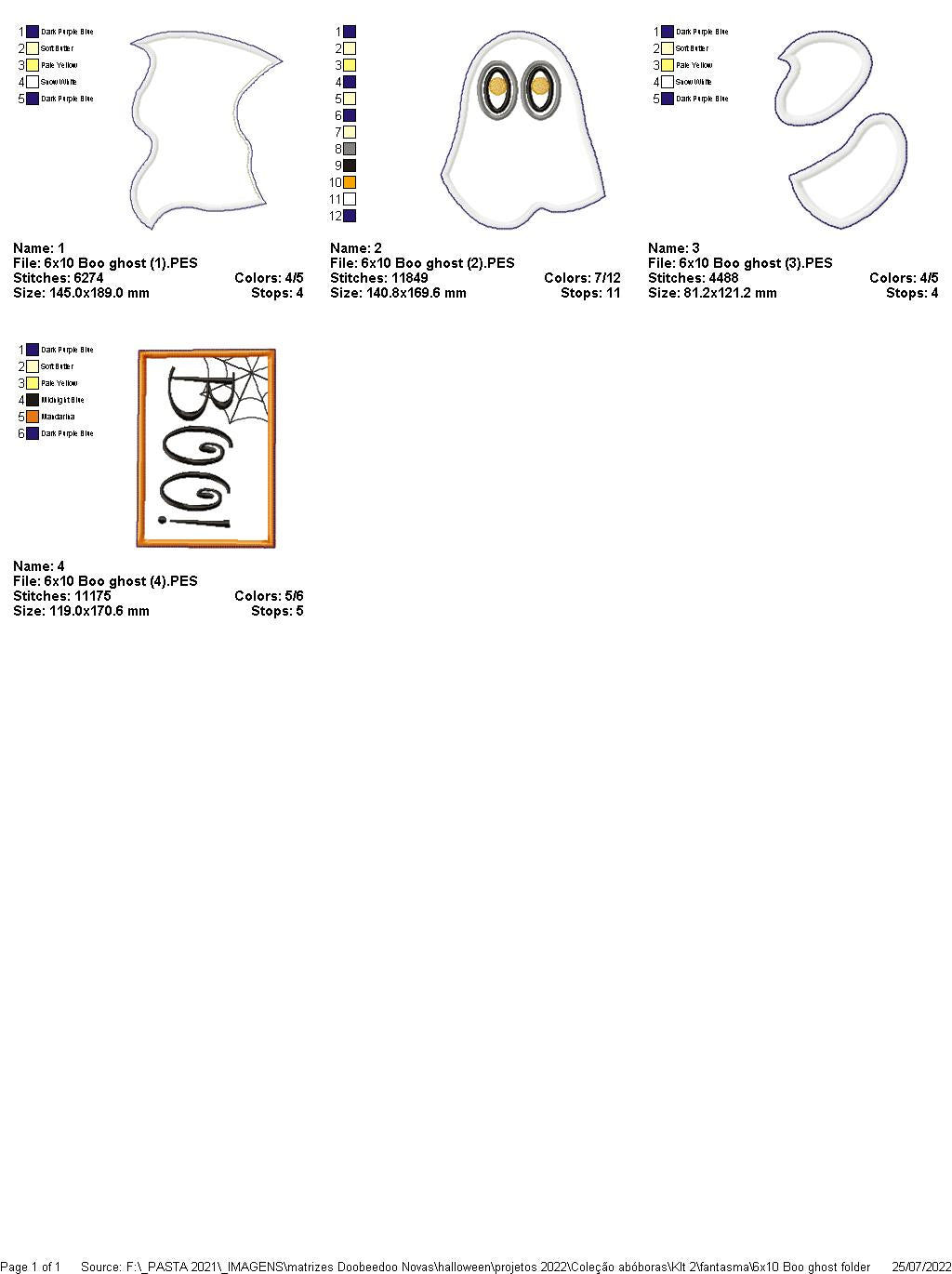 Ghost Boo for Halloween - ITH Project - Machine Embroidery Design