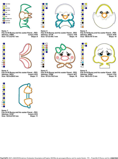 Bunny and his Easter Friends - ITH Project - Machine Embroidery Design