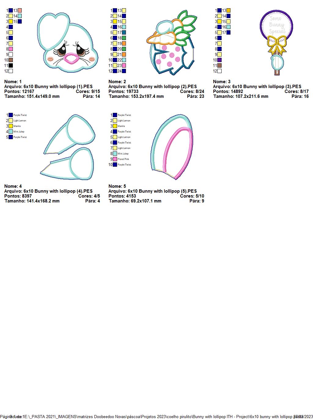 Bunny with Lollipop - ITH Project - Machine Embroidery Design