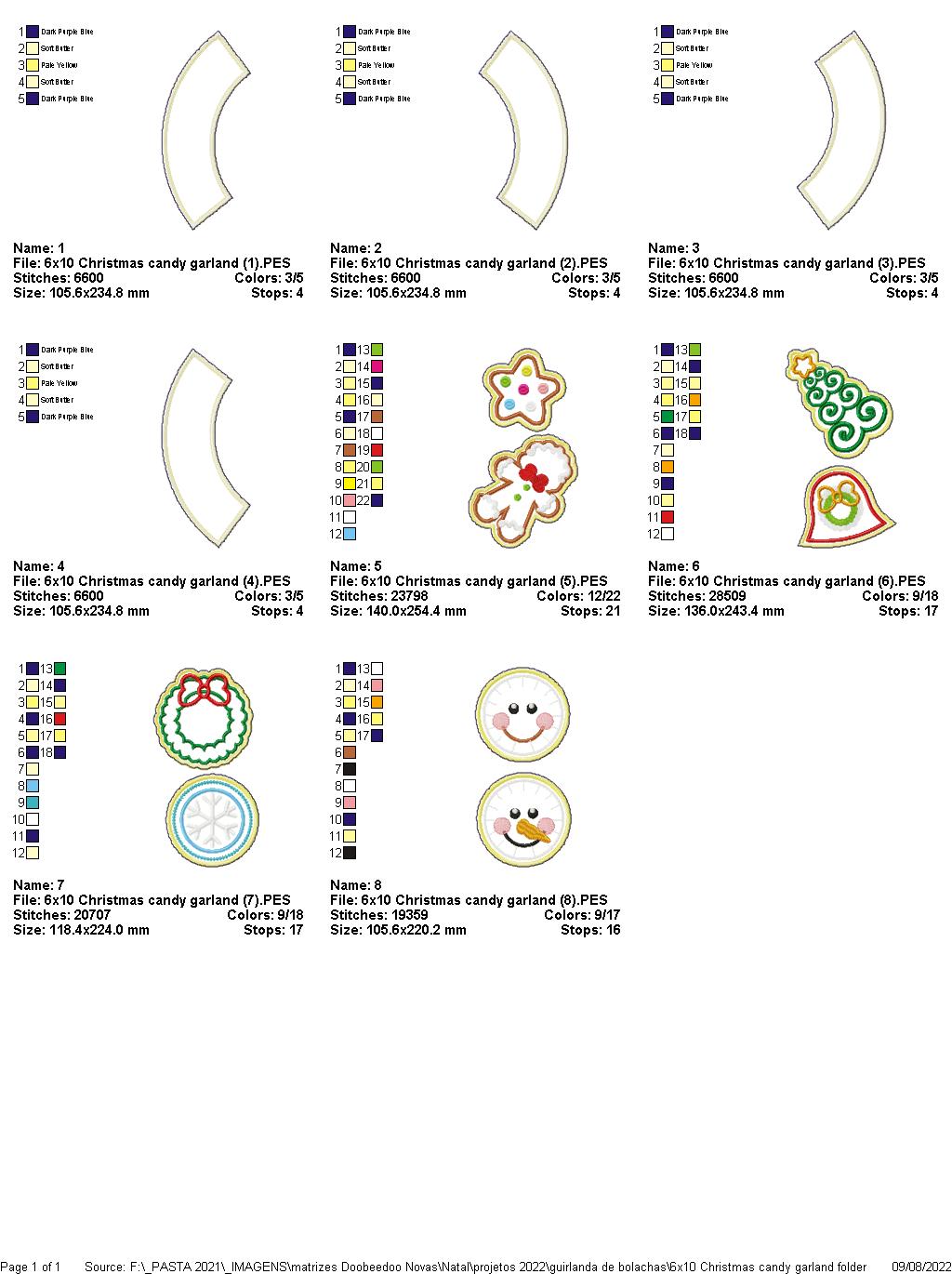 Christmas Elements Wreath Ornament - ITH Project - Machine Embroidery Design