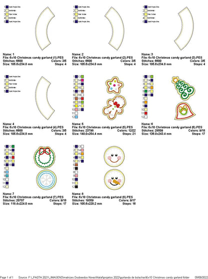 Christmas Elements Wreath Ornament - ITH Project - Machine Embroidery Design