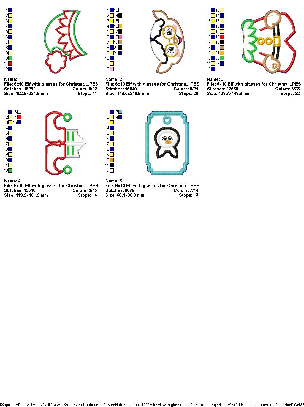 Elf with Glasses - ITH Project - Machine Embroidery Design