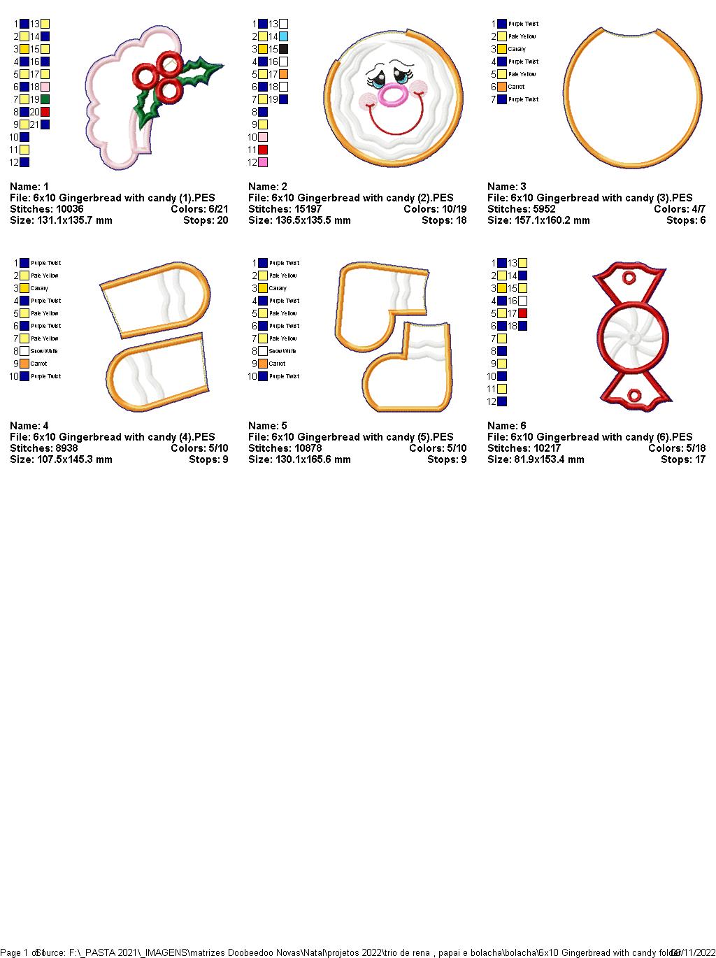 Gingerbread With Candy Vase Ornament - ITH Project - Machine Embroidery Design