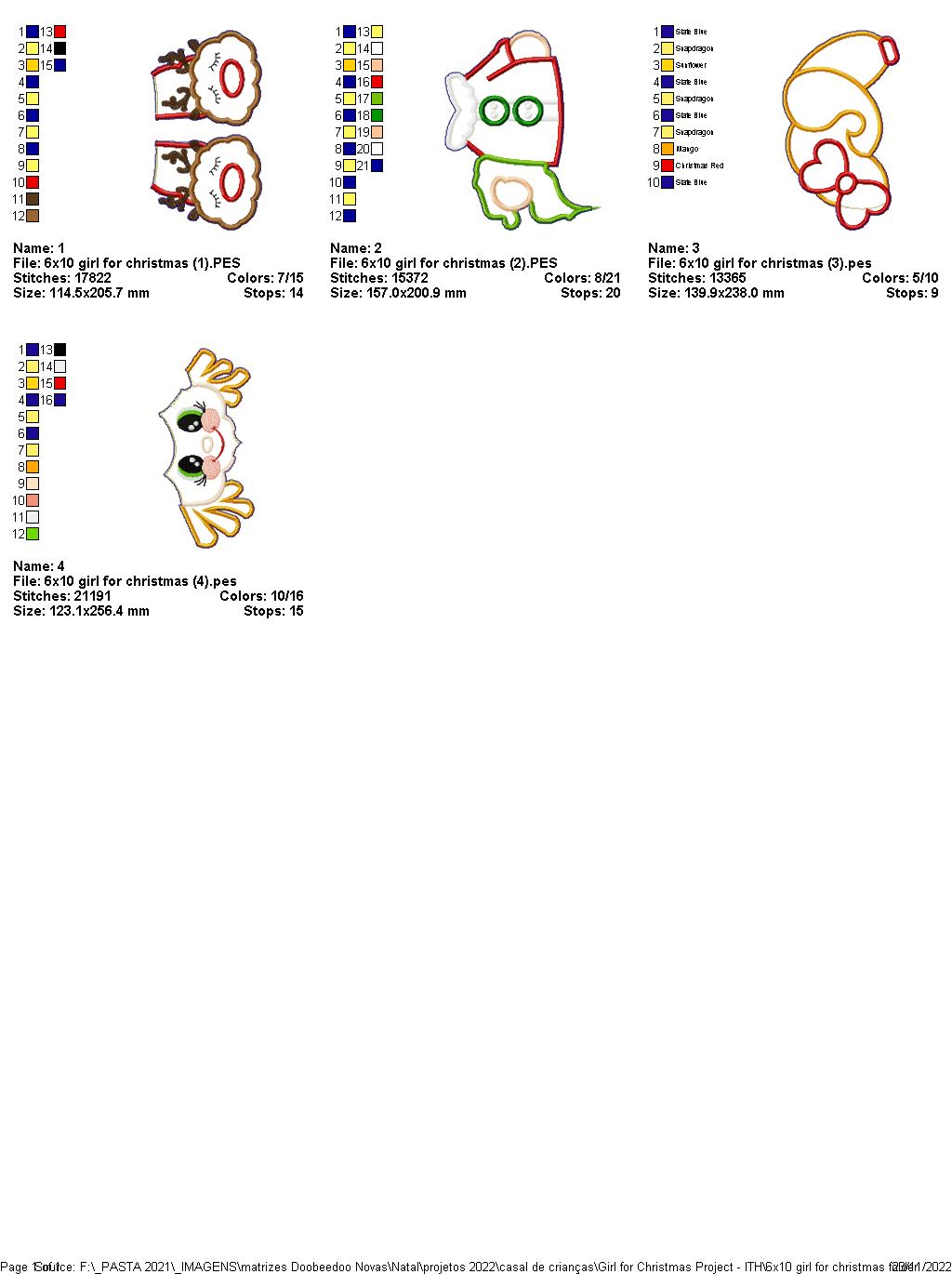 Beautiful Girl for Christmas - ITH Project - Machine Embroidery Design