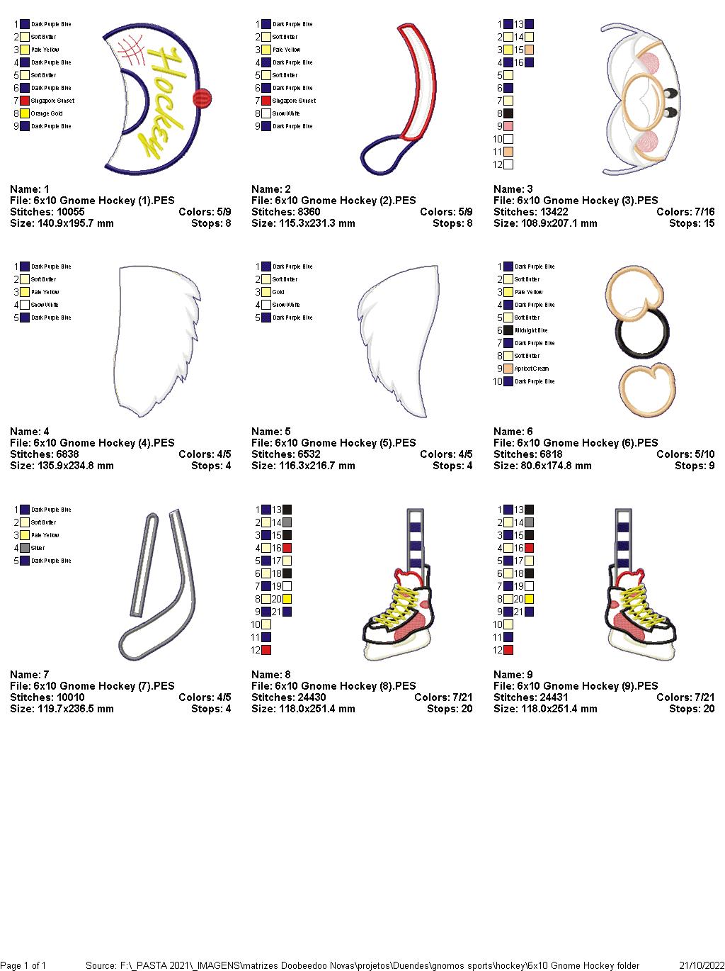 Hockey Gnome - ITH Project - Machine Embroidery Design