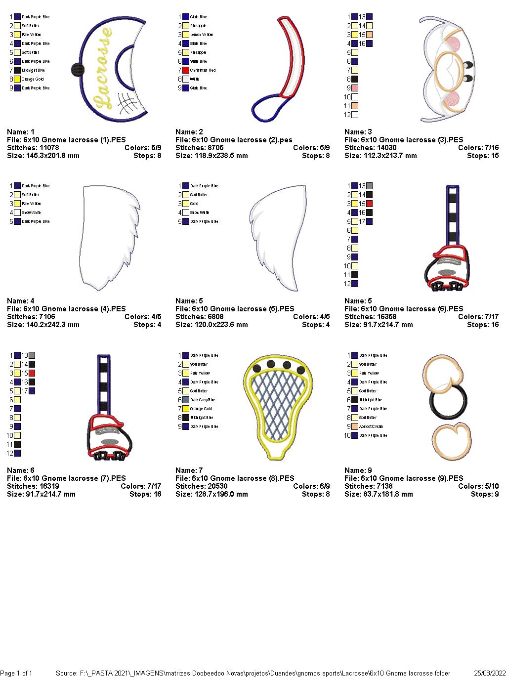 Gnome Lacrosse - ITH Project - Machine Embroidery Design
