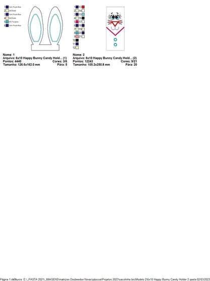 Happy Bunny Candy Bag 2 - ITH Project - Machine Embroidery Design