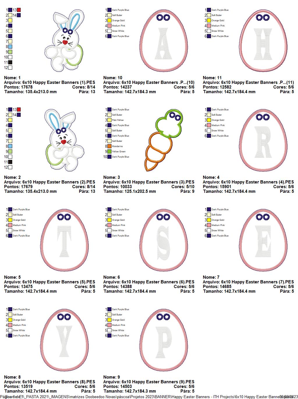 Happy Easter Banner - ITH Project - Machine Embroidery Design