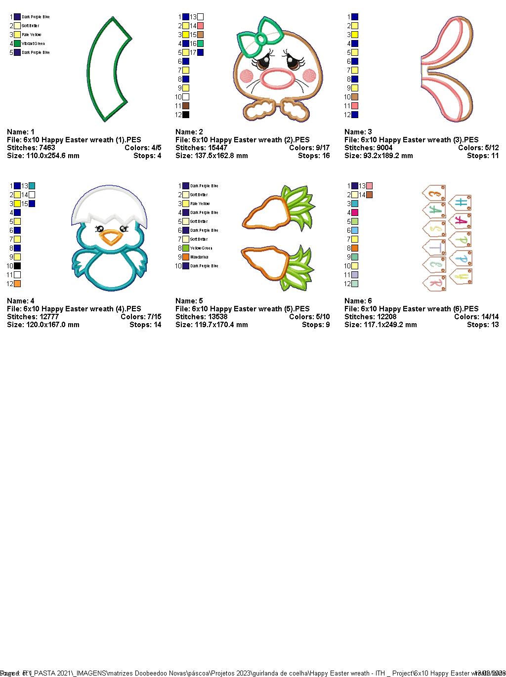 Happy Easter Wreath - ITH Project - Machine Embroidery Design