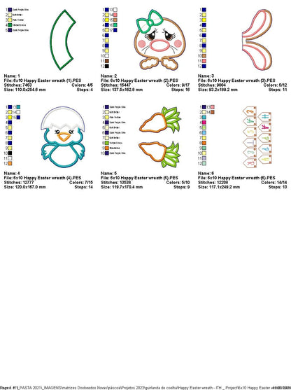 Happy Easter Wreath - ITH Project - Machine Embroidery Design