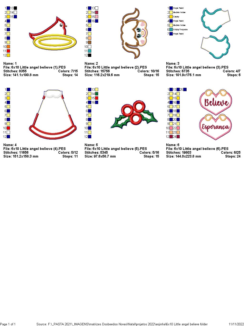 Little Angel Believe Ornament - ITH Project - Machine Embroidery Design