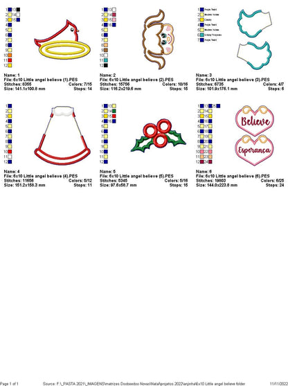 Little Angel Believe Ornament - ITH Project - Machine Embroidery Design