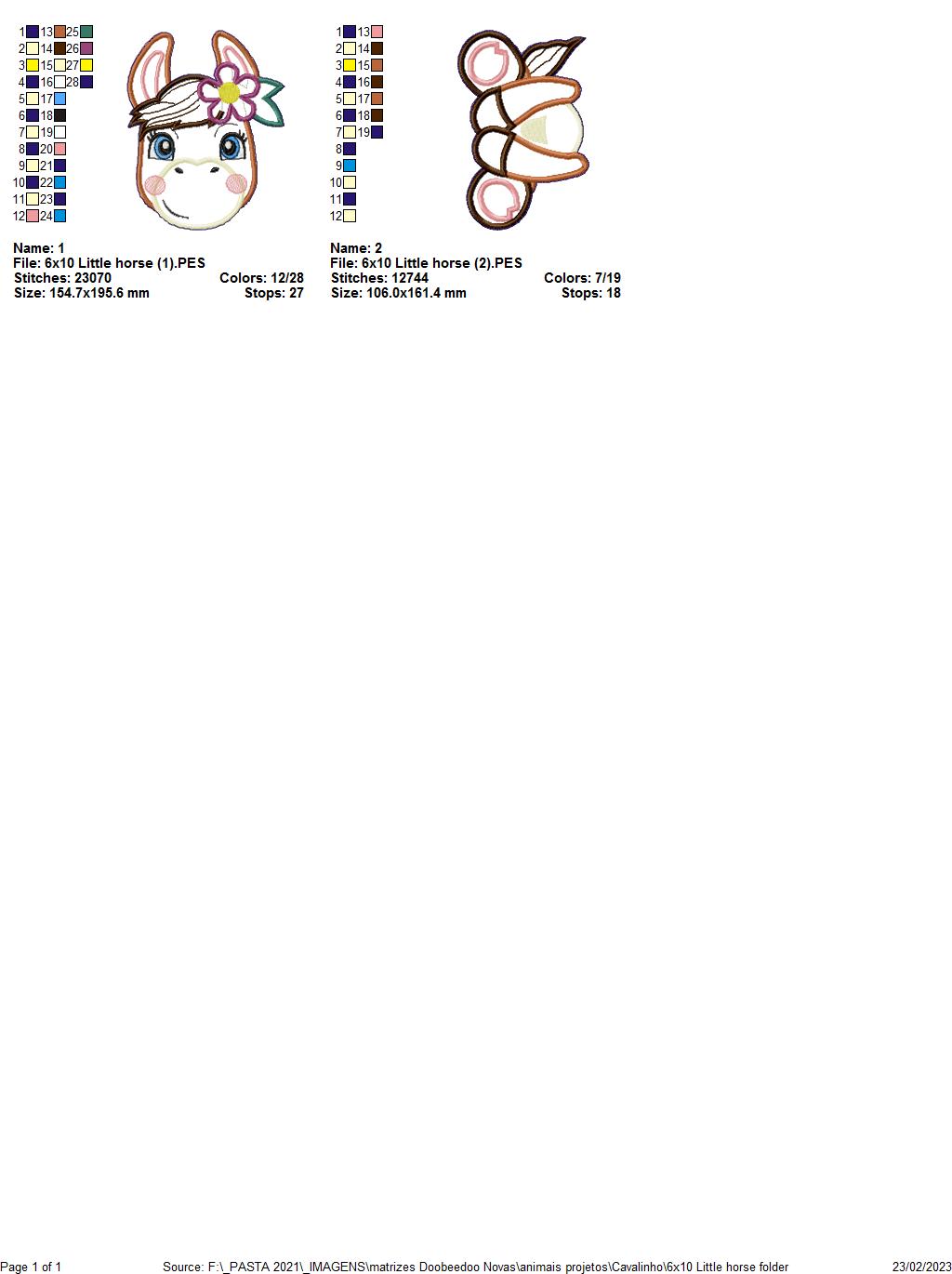 Little Donkey with Flower - ITH Project - Machine Embroidery Design
