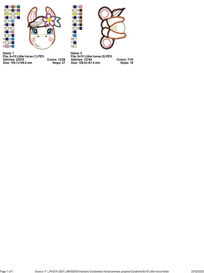 Little Donkey with Flower - ITH Project - Machine Embroidery Design