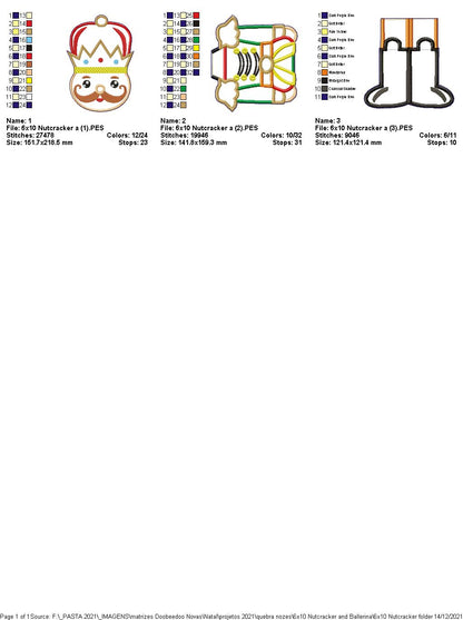 Nutcracker and Ballerina Vase Ornament - ITH Project - Machine Embroidery Design