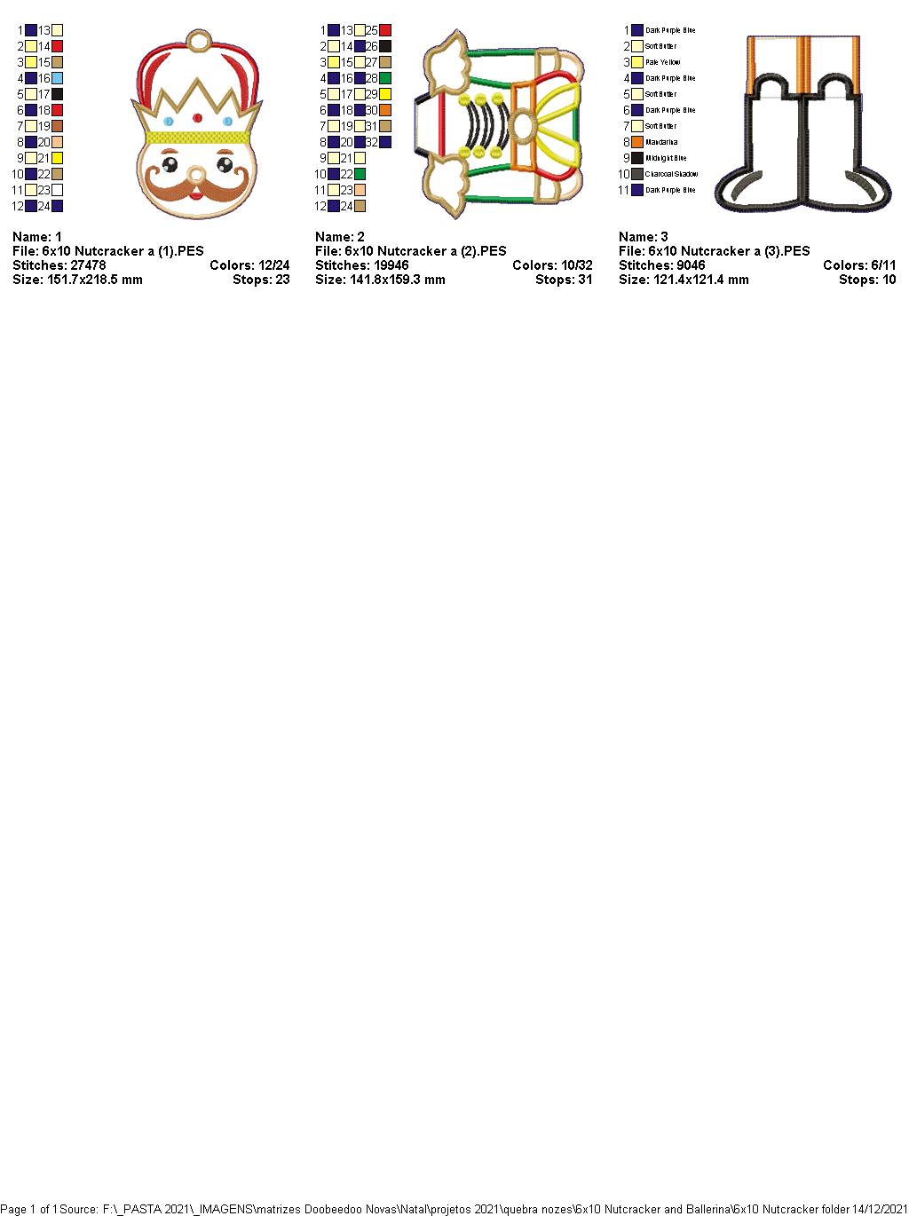 Nutcracker Vase Ornament - ITH Project - Machine Embroidery Design