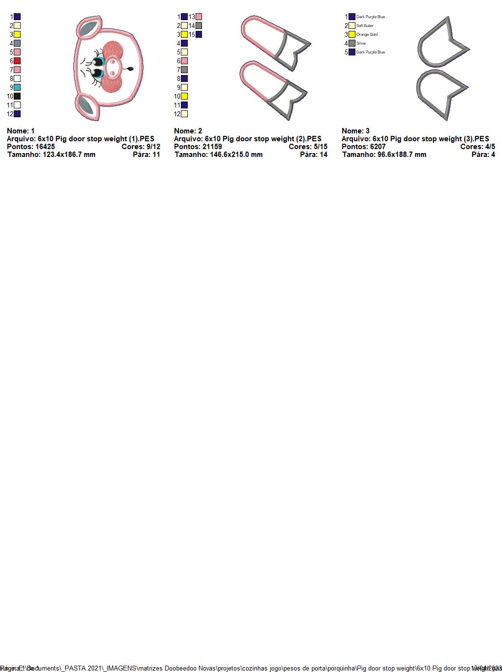 Pig Door Stop Weight - ITH Project - Machine Embroidery Design