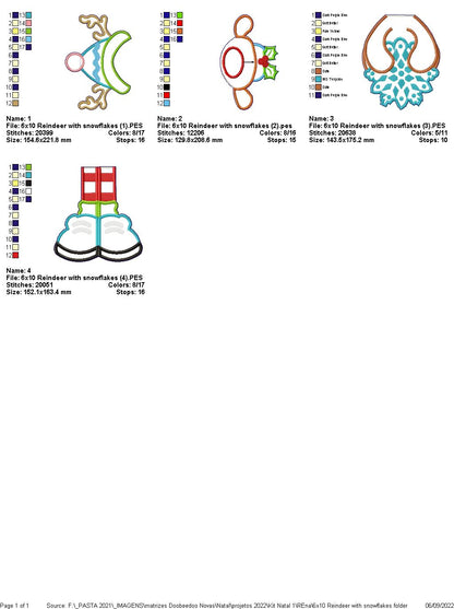 Santa Claus and Christmas Reindeer Set - ITH Project - Machine Embroidery Design