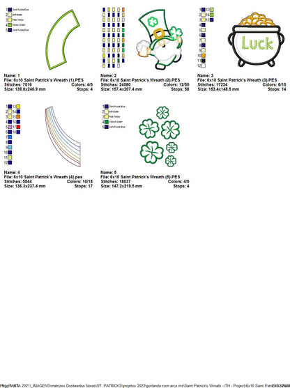 Saint Patrick's Wreath - ITH Project - Machine Embroidery Design