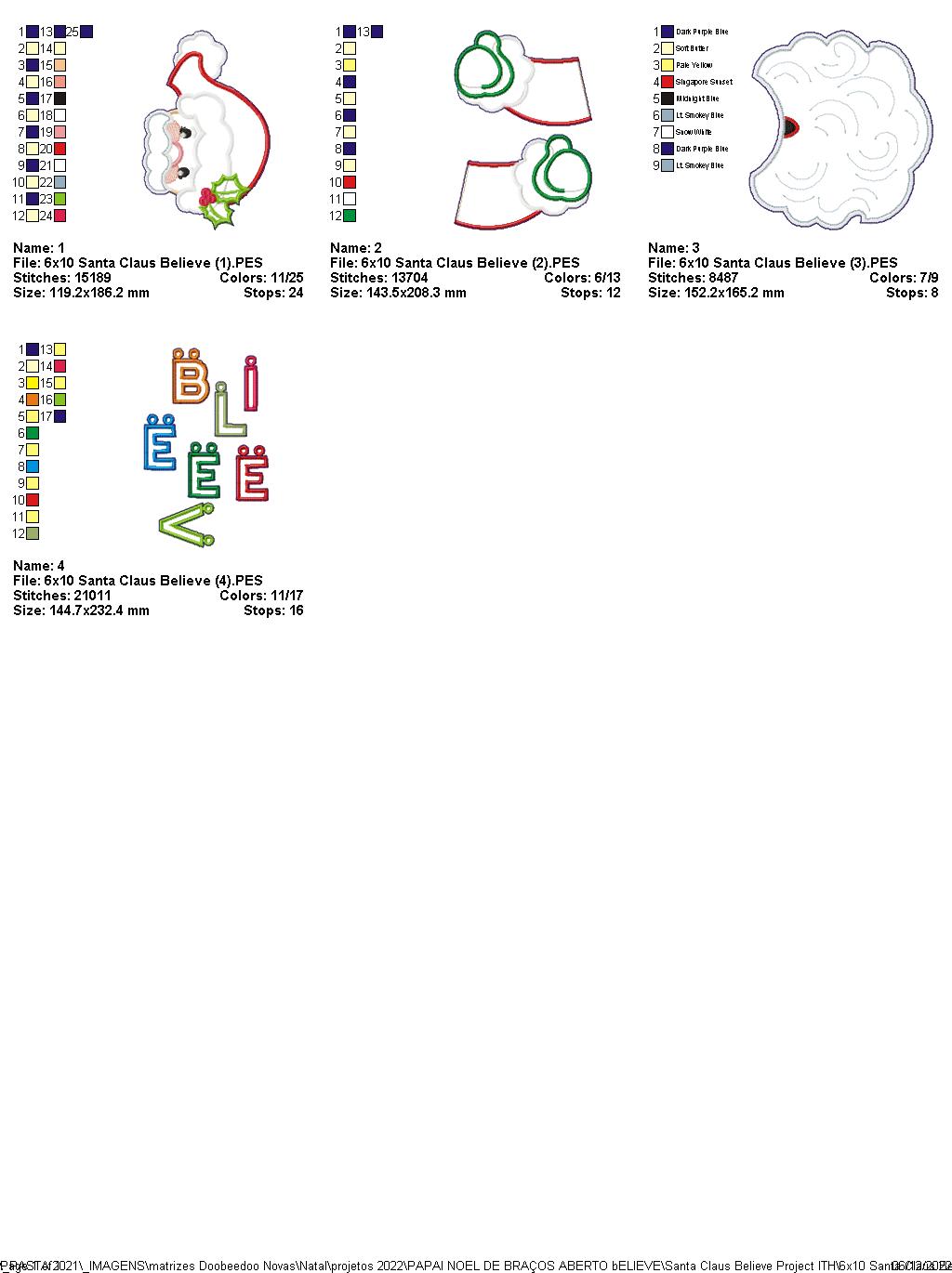 Santa Claus Believe - ITH Project - Machine Embroidery Design