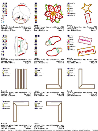 Mrs Claus in the Window - ITH Project - Machine Embroidery Design