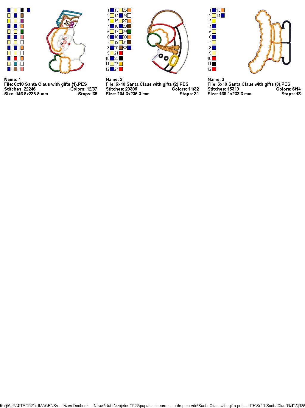 Santa Claus With Gifts - ITH Project - Machine Embroidery Design