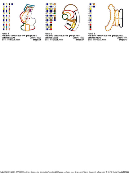 Santa Claus With Gifts - ITH Project - Machine Embroidery Design