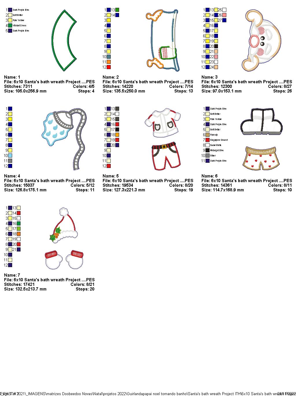 Santa's Bath Wreath - ITH Project - Machine Embroidery Design