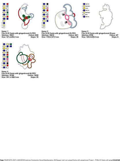 Santa Claus Holding a Gingerbread - ITH Project - Machine Embroidery Design