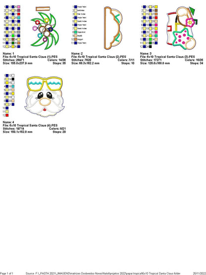 Tropical Santa Claus - ITH Project - Machine Embroidery Design