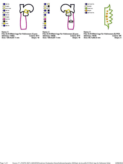 Witch Legs for Halloween - ITH Project - Machine Embroidery Design