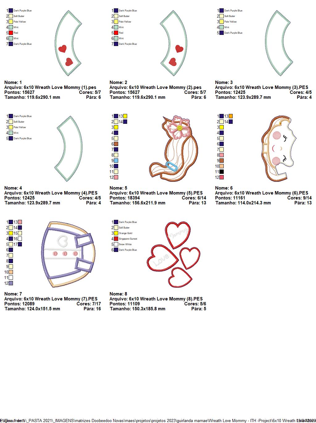 Wreath Love Mommy Mothers Day Ornament - ITH Project - Machine Embroidery Design