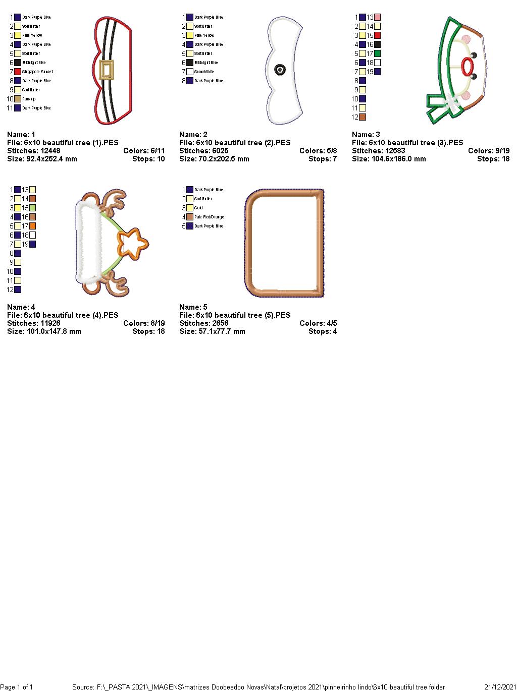 Tree Bear Christmas Vase Ornament - ITH Project - Machine Embroidery Design