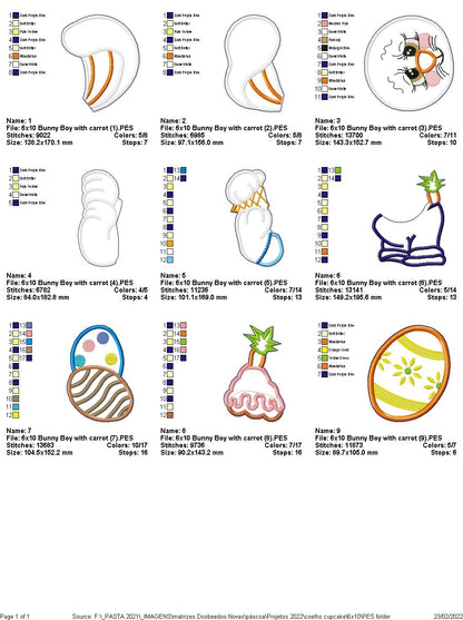 Bunny Boy and Carrot Ornament - ITH Project - Machine Embroidery Design