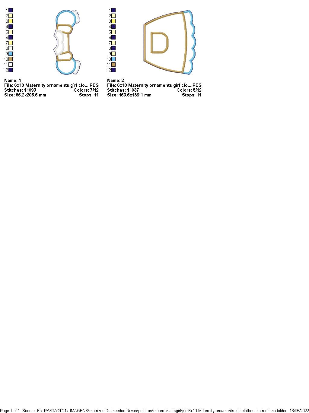 Baby Clothes Nursery Door Hanger Set - ITH Project - Machine Embroidery Design