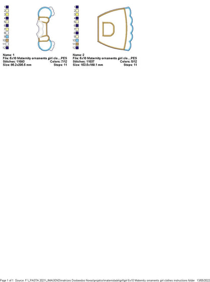 Baby Clothes Nursery Door Hanger Set - ITH Project - Machine Embroidery Design