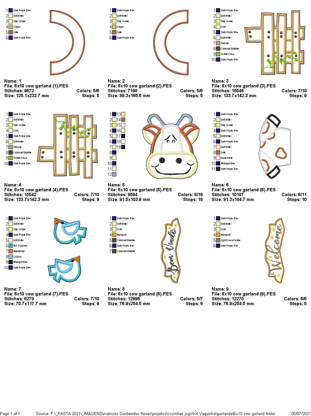 Cow and Fence Ornament - ITH Project - Machine Embroidery Design