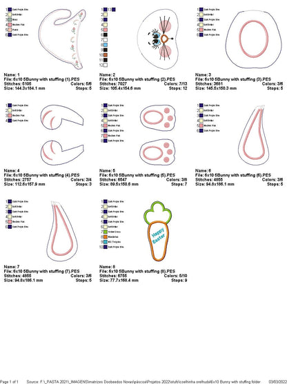 Bunny With Stuffing - ITH Project - Machine Embroidery Design