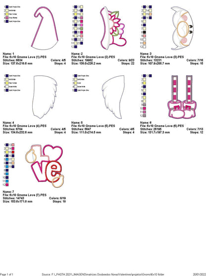 Love Gnome Ornament - ITH Project - Machine Embroidery Design