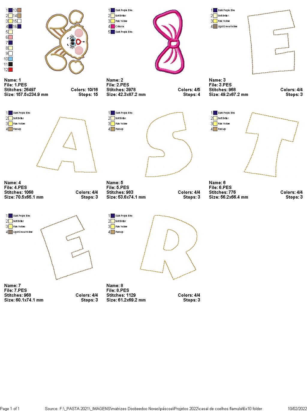 Couple Bunies - ITH Project - Machine Embroidery Design