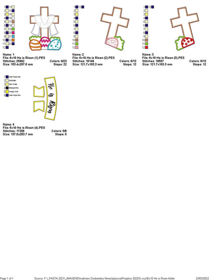 He is Risen Vase Ornament - ITH Project - Machine Embroidery Design