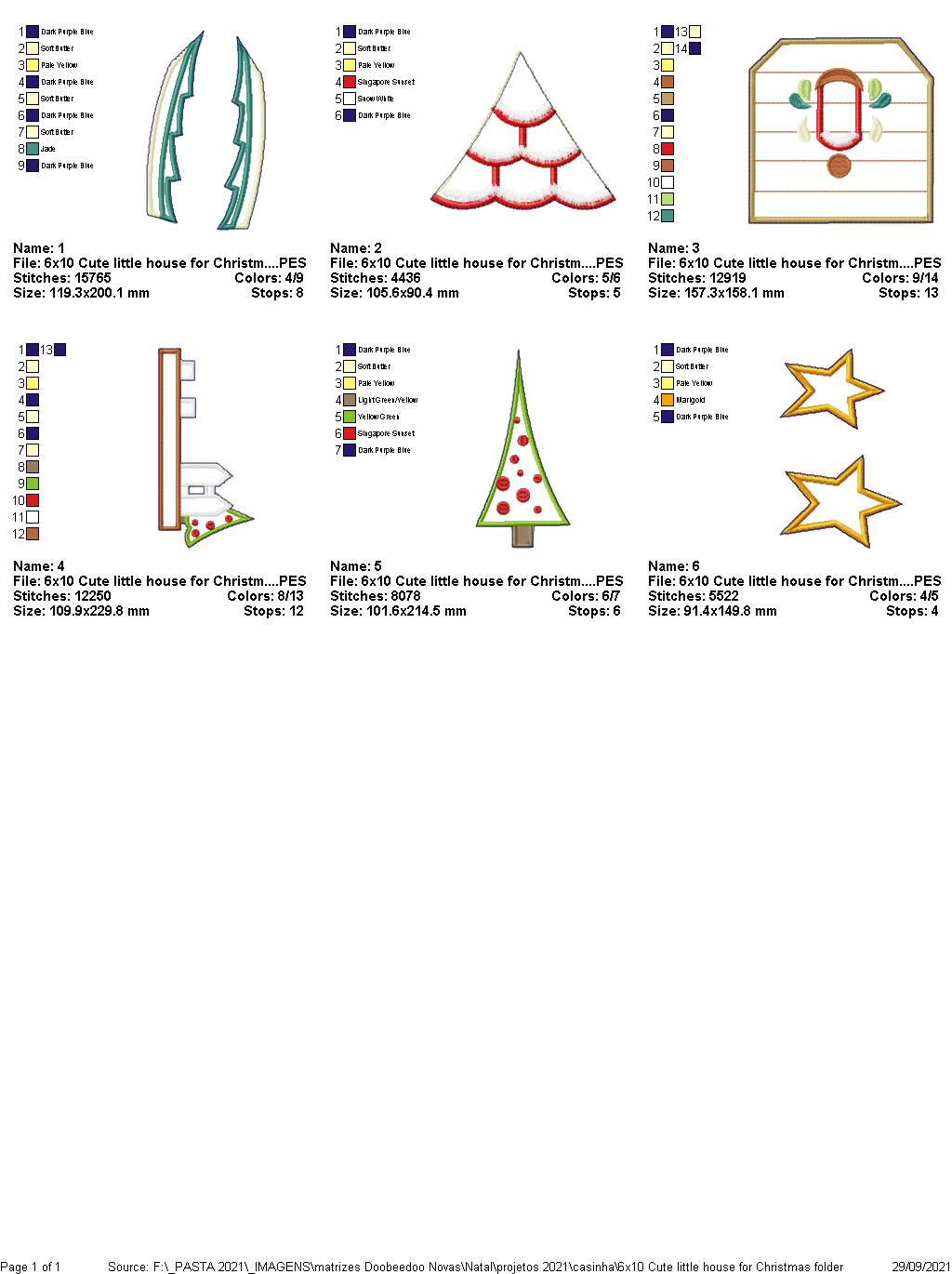 Cute Christmas Little House Vase Ornament - ITH Project - Machine Embroidery Design