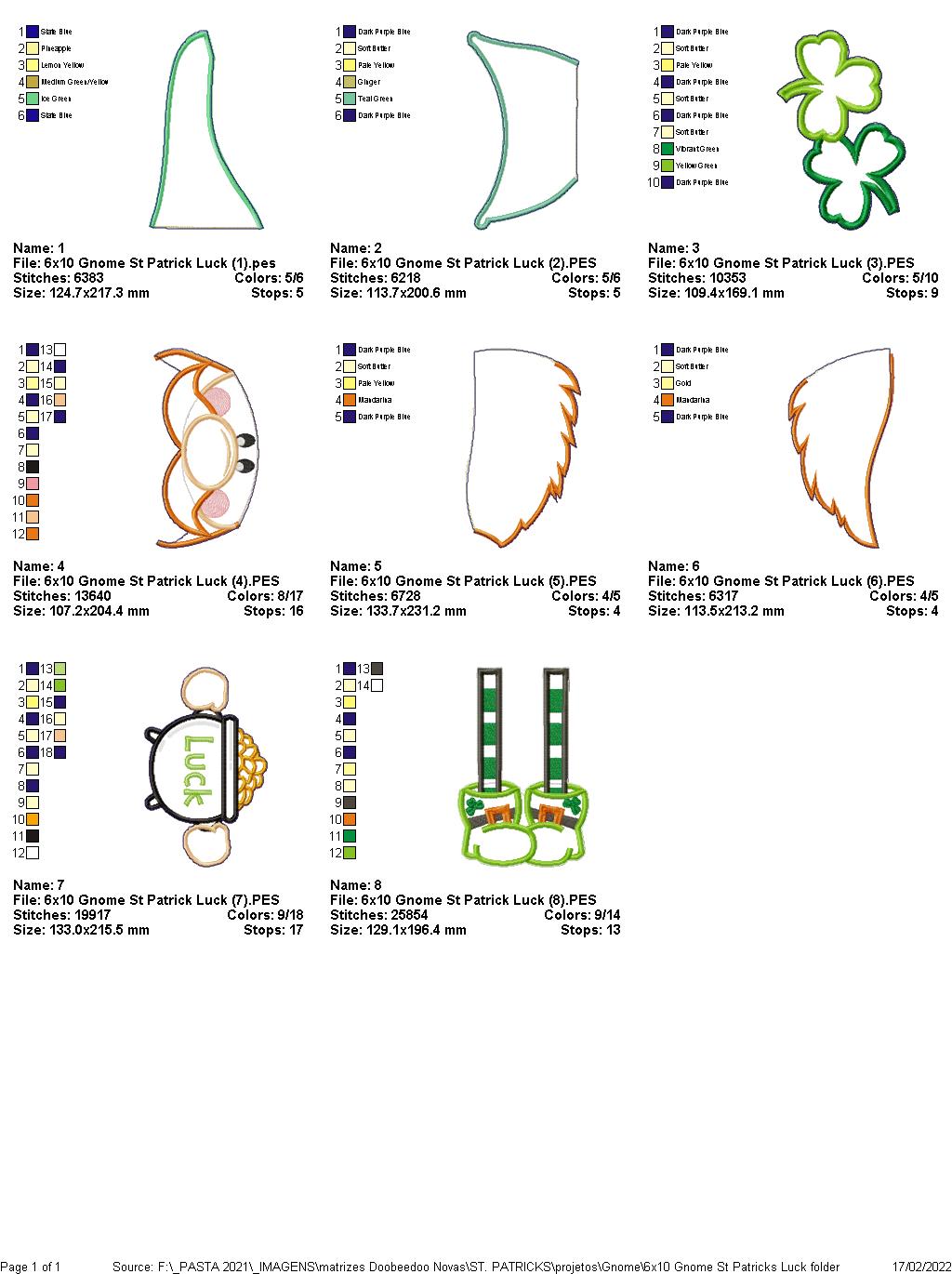 St. Patricks Gnome - ITH Project - Machine Embroidery Design