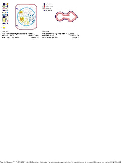 Felt Sensory Weather Clock - ITH Project - Machine Embroidery Design