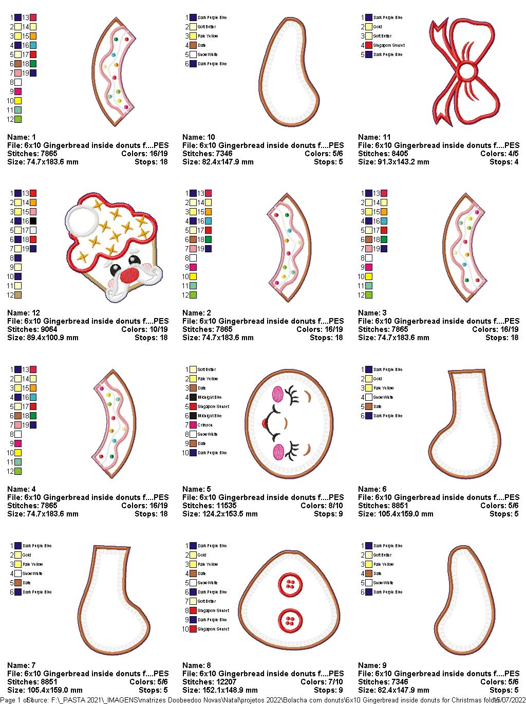 Christmas Gingerbread and Cupcake - ITH Project - Machine Embroidery Design