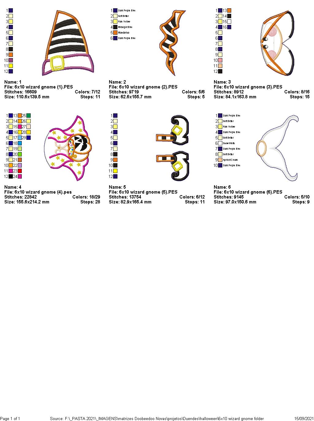 Wizard Gnome Ornament - ITH Project - Machine Embroidery Design