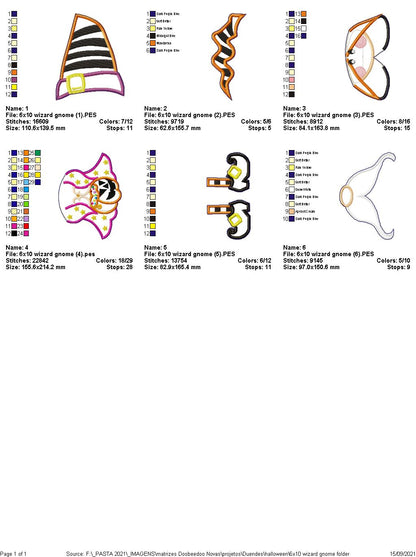 Wizard Gnome Ornament - ITH Project - Machine Embroidery Design