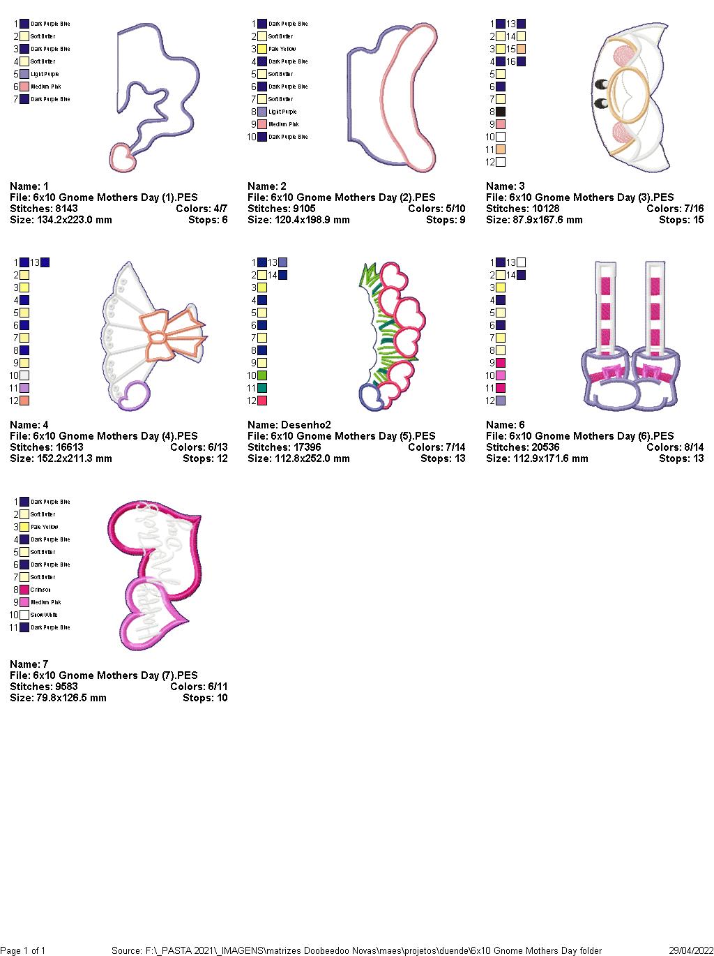 Gnome Mothers Day Ornamen - ITH Project - Machine Embroidery Design