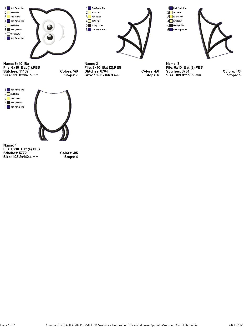 Halloween Bat Boy Ornament - ITH Project - Machine Embroidery Design