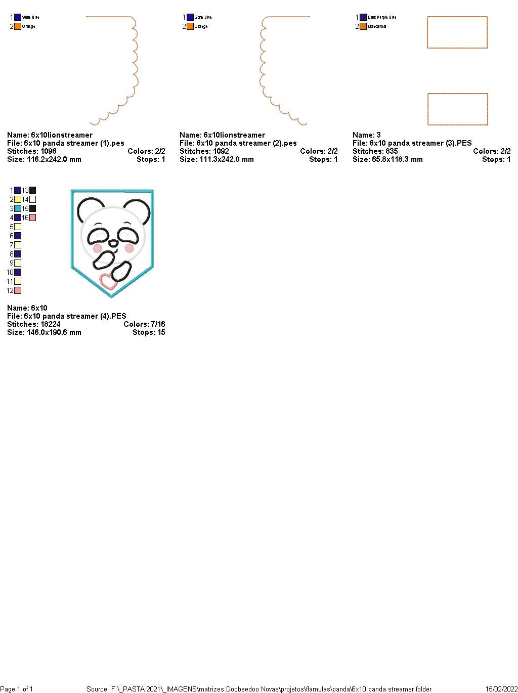 Baby Panda Nursery Flag Decor - ITH Project - Machine Embroidery Design